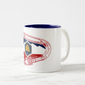 Utah Flag Rock Climbing Carabiner Zweifarbige Tasse (VorderseiteRechts)