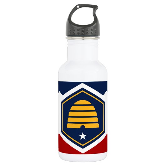 Utah-Flagge Liberty-Flasche Edelstahlflasche (Vorderseite)