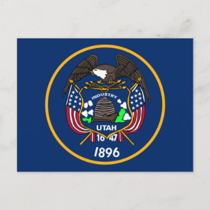 Utah-Flagge Postkarte