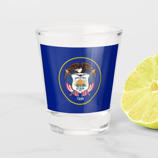Utah-Flagge Schnapsglas (Vorderseite)