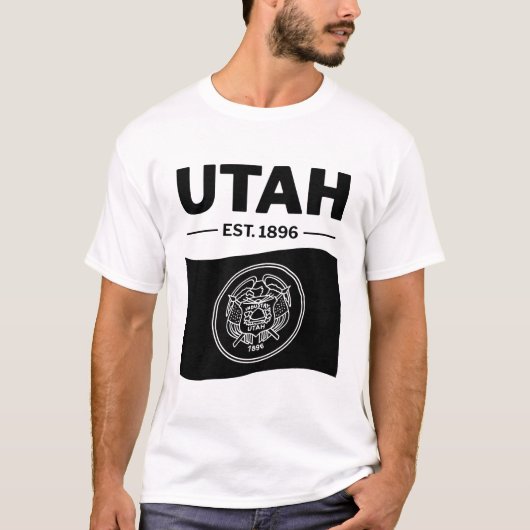 Utah-Flagge USA T-Shirt (Vorderseite)
