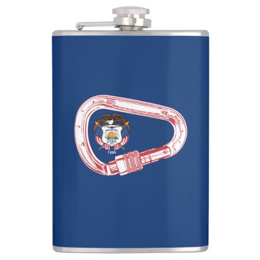 Utah Flaggen-Kletter-Karabiner Flachmann (Vorderseite)