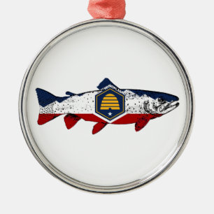 Utah Forellenfischerei Ornament Aus Metall