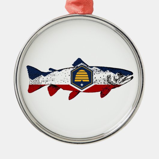 Utah Forellenfischerei Ornament Aus Metall (Vorne)