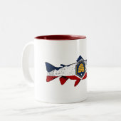 Utah Forellenfischerei Zweifarbige Tasse (Vorderseite Links)
