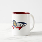 Utah Forellenfischerei Zweifarbige Tasse (VorderseiteRechts)