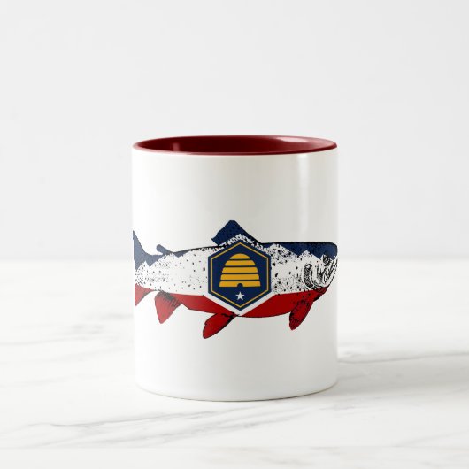 Utah Forellenfischerei Zweifarbige Tasse (Mittel)