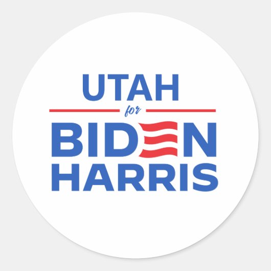 Utah für Biden Harris Runder Aufkleber (Vorderseite)