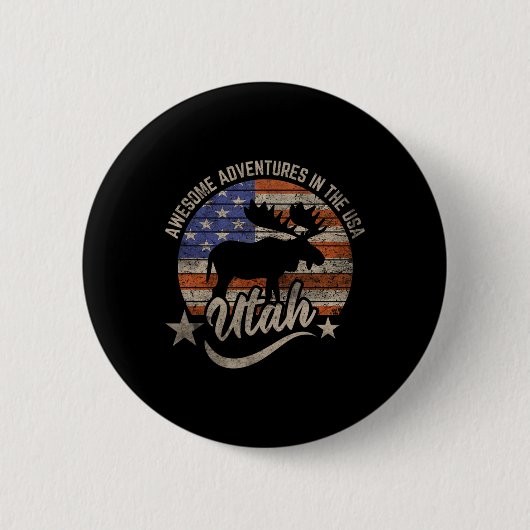 Utah Gaben Bekleidung Wandern Camping Jagd Button (Vorderseite)