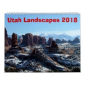 Utah gestaltet 2018 landschaftlich kalender (Titelbild)