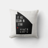 Utah GPS Koordinaten mit Herz Kissen (Vorderseite)