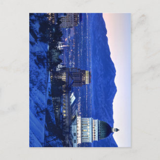 Utah Hauptstadt und Oquirrh Berge Winter Sunset Postkarte