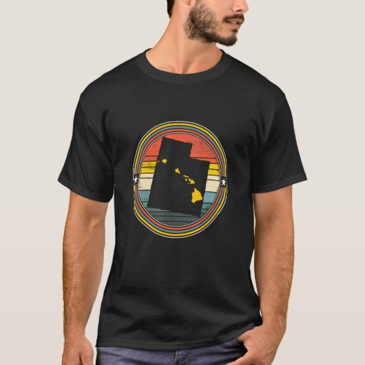 Utah Hawaii Roots Origin Staat Map Retro T-Shirt (Vorderseite)