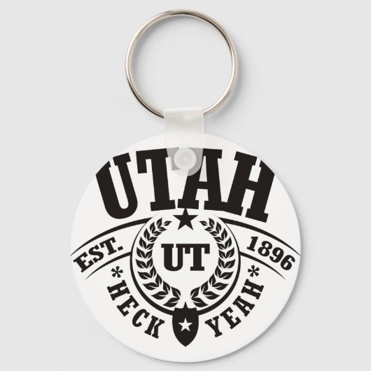 Utah, Heck Yeah, Est. 1896 Schlüsselanhänger (Vorderseite)