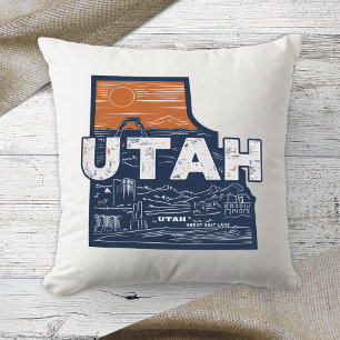 Utah Heimatstaat Retro-Farb-Wurfkissen Kissen
