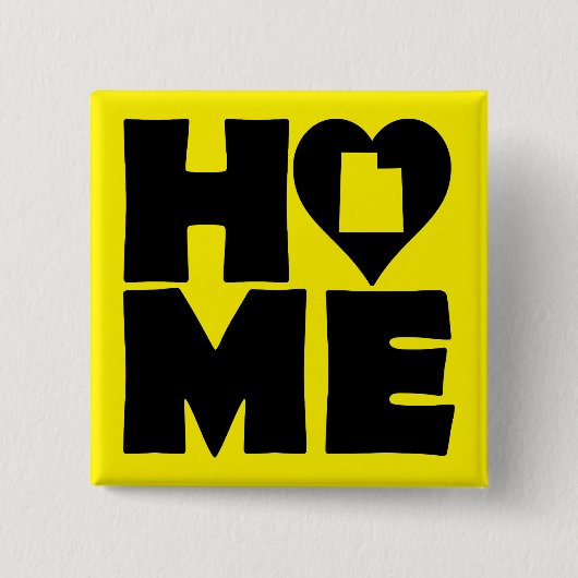 Utah Home Heart State Button Badge Pin (Vorderseite)