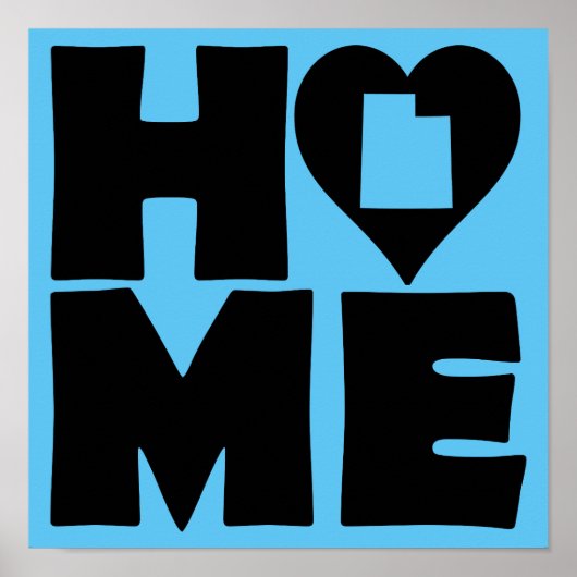 Utah Home Heart State Poster Sign (Vorne)