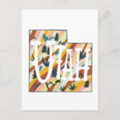 Utah Illustriert Map Postkarte (Vorderseite)