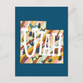 Utah Illustriert Map Postkarte (Vorderseite)
