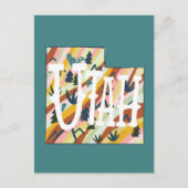 Utah Illustriert Map Postkarte (Vorderseite)