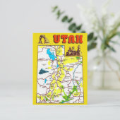 Utah-Karte Postkarte (Stehend Vorderseite)