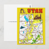 Utah-Karte Postkarte (Vorne/Hinten)
