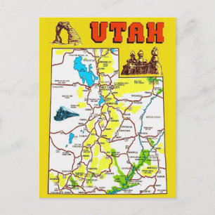 Utah-Karte Postkarte