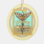 Utah Krankenschwester Caduceus Keramik Ornament (Links)