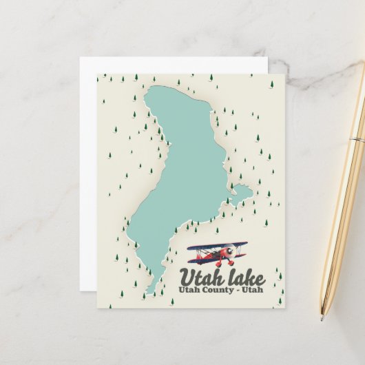 Utah Lake, Utah Reisekarte (Vorderseite/Rückseite Beispiel)
