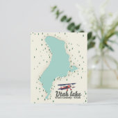 Utah Lake, Utah Reisekarte (Stehend Vorderseite)