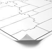 Utah Landkreises Blank Kontur Map Poster (Ecke)