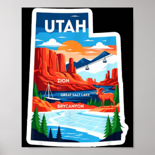 Utah-Landschaften Abenteuer wartet farbenfrohe lan Poster