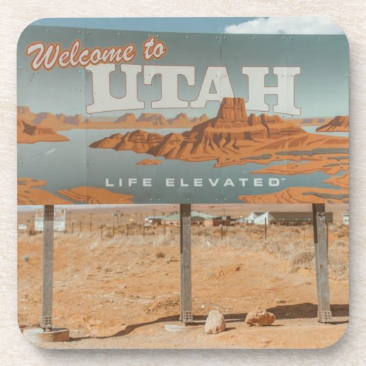 Utah Life erhöht Getränkeuntersetzer (Vorderseite)