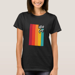 Utah Mädchen Heimatstaat Retro 70er Streifen Utah  T-Shirt