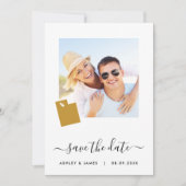 Utah Map Foto Wedding Save the Date Card (Vorderseite)