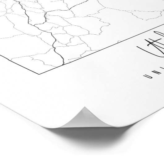 Utah Minimal Street Map Poster (Ecke)