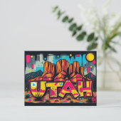 Utah Monument Tal Graffiti Postkarte (Stehend Vorderseite)