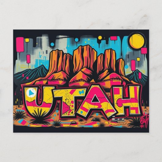 Utah Monument Tal Graffiti Postkarte (Vorderseite)