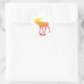 Utah Moose Quadratischer Aufkleber (Tasche)