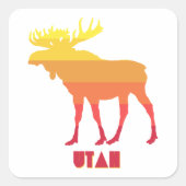 Utah Moose Quadratischer Aufkleber (Vorderseite)