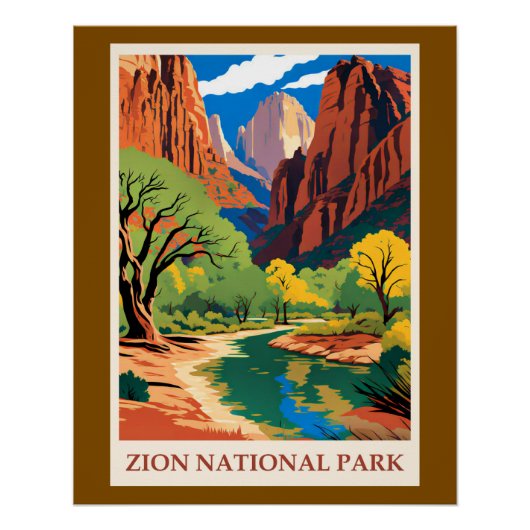 Utah - Nationalpark Zion Poster (Vorderseite)