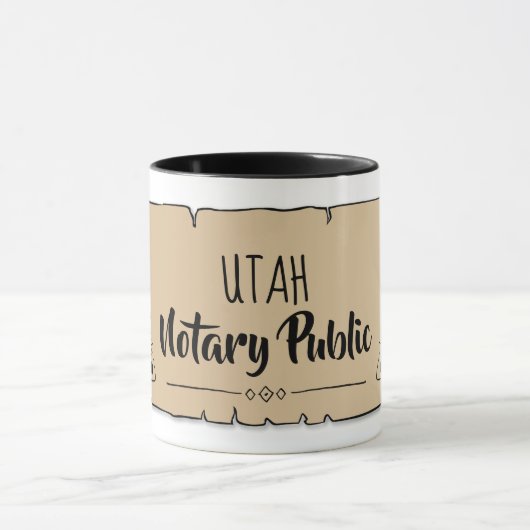 Utah Notary Public Scroll Feather Quill Tasse (Zentrum)