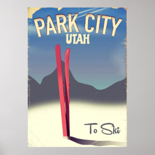 Utah Park City Ski Reiseplakat Poster