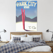 Utah Park City Skifahrplakat Leinwanddruck (Insitu (Schlafzimmer))