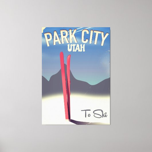 Utah Park City Skifahrplakat Leinwanddruck (Vorderseite)