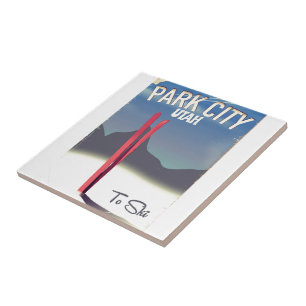 Utah Park City Skireiseplakat Fliese