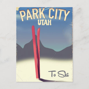 Utah Park City Skireiseplakat Postkarte