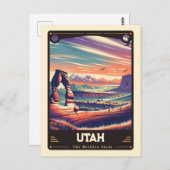 Utah | Patriotischer Geist Vintag Postkarte (Vorne/Hinten)