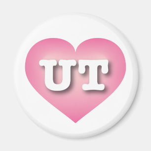 Utah Pink Fade Heart - I Liebe UT Magnet