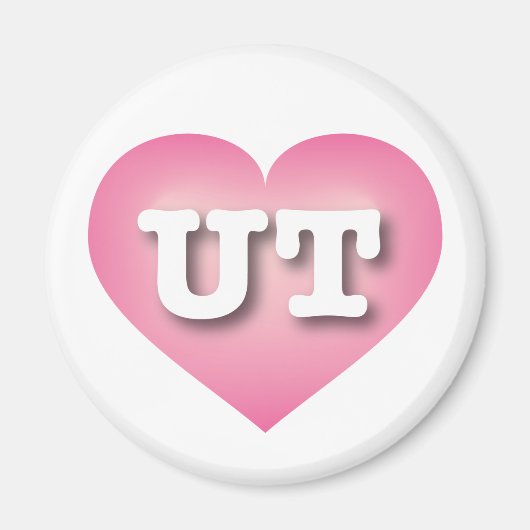Utah Pink Fade Heart - I Liebe UT Magnet (Vorne)